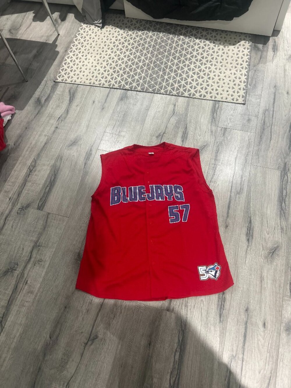 Toronto Blue Jays Shane Bieber Cut-Off Tank Top Jersey.